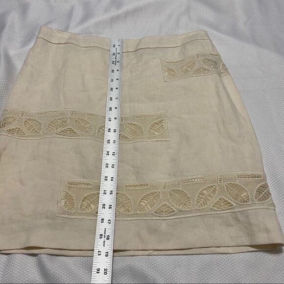 Moulinette Soeurs Off White Lacy Leaf Insert Skirt - Picture 7 of 7